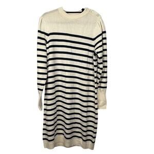 La Redoute Breton Stripe Sweater Dress Recycled Wool Nautical XL Scandi Girl